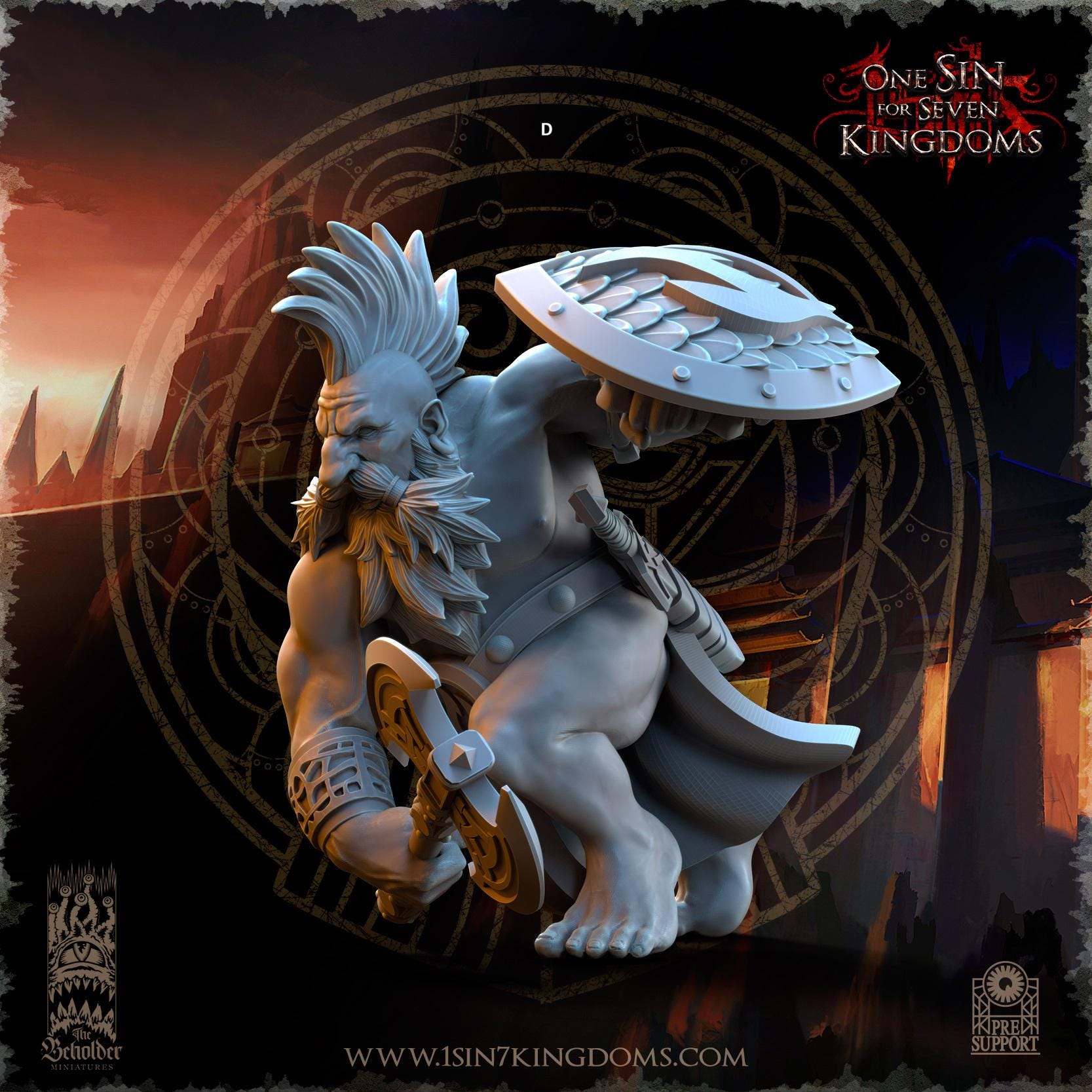 Dwarven Kingdoms Molten Core Slayers with Axe and Shield | The Beholder Miniatures | Compatible with D&D/AoS | Fantasy | Tabletop RPG