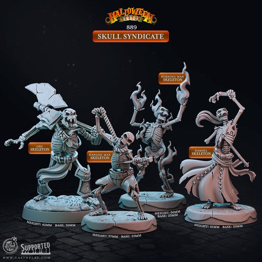 Skull Syndicate Skeleton | CastnPlay | Compatible with D&D/AoS | Fantasy | Tabletop RPG