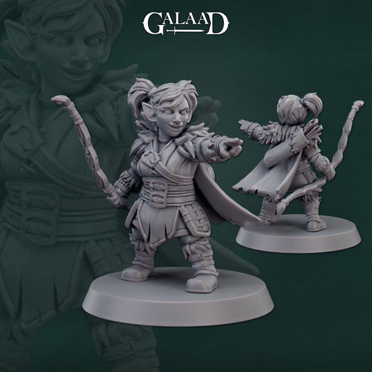 Ranger Female Halfling | Galaad Miniatures | Compatible with D&D/AoS | Fantasy | Tabletop RPG