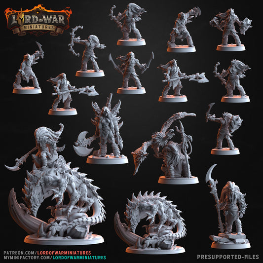 Barbarian Warband | Lord of War Miniatures | Compatible with D&D/AoS | Fantasy | Tabletop RPG