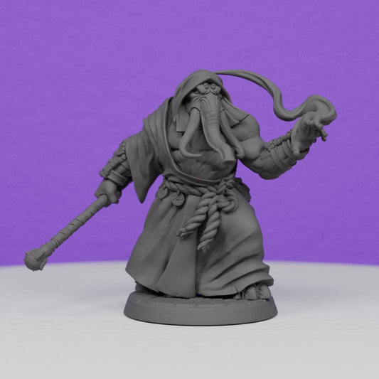 Ivory Priest with Staff | Artisan Guild Miniatures | Compatible with D&D/AoS | Fantasy | Tabletop RPG