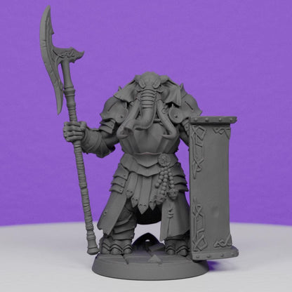 Ivory Sentinel with Halberd and Shield | Artisan Guild Miniatures | Compatible with D&D/AoS | Fantasy | Tabletop RPG