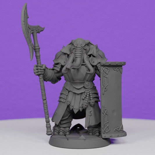 Ivory Sentinel with Halberd and Shield | Artisan Guild Miniatures | Compatible with D&D/AoS | Fantasy | Tabletop RPG
