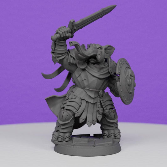 Ivory Sentinel with Broadsword and Shield | Artisan Guild Miniatures | Compatible with D&D/AoS | Fantasy | Tabletop RPG