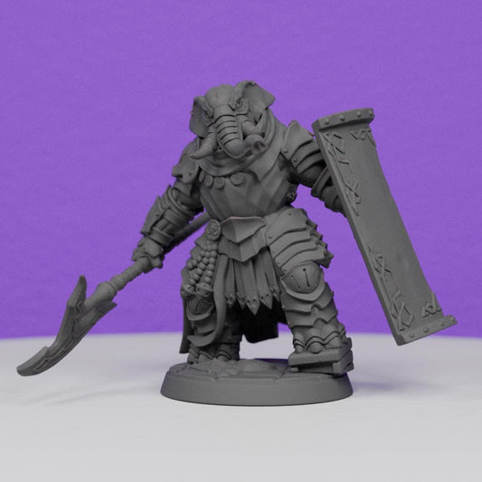 Ivory Sentinel with Halberd and Shield | Artisan Guild Miniatures | Compatible with D&D/AoS | Fantasy | Tabletop RPG