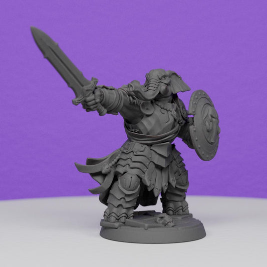 Ivory Sentinel with Broadsword and Buckler Shield | Artisan Guild Miniatures | Compatible with D&D/AoS | Fantasy | Tabletop RPG
