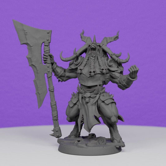Beastmen Warlord Bazgor | Artisan Guild Miniatures | Compatible with D&D/AoS | Fantasy | Tabletop RPG