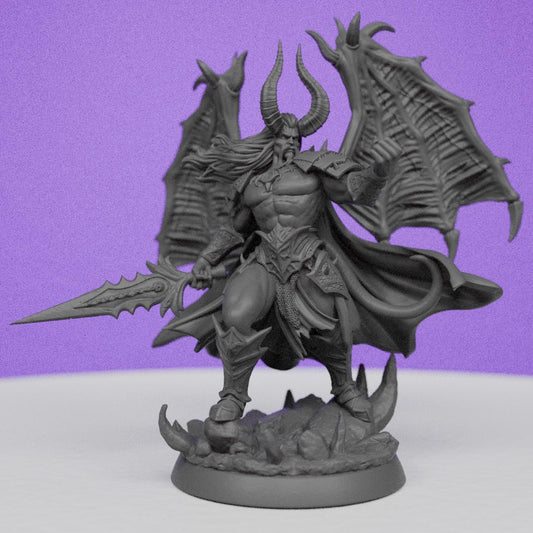 Kazhrak Winged Warlord of the Elemental Abyss | TPK Lab | Compatible with D&D/AoS | Fantasy | Tabletop RPG