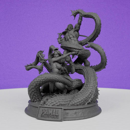 Barbarian Diorama | Primal Collectibles | Compatible with D&D/AoS | Fantasy
