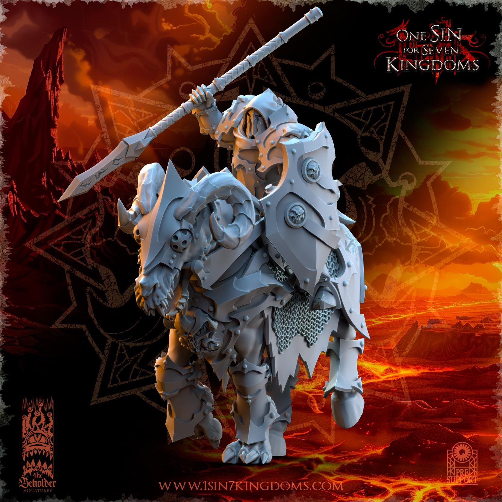 Realms of Mayhem Ascended Knights Spears Warband Set | The Beholder Miniatures | Compatible with D&D/AoS | Fantasy | Tabletop RPG