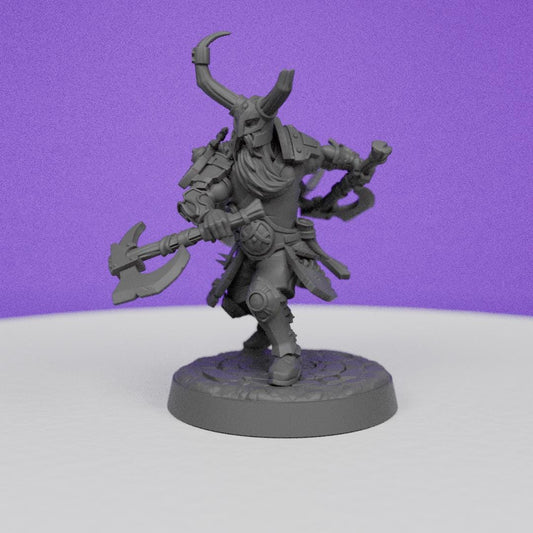 Northwind Vikings Warrior with Dual Axes | CastnPlay | Compatible with D&D/AoS | Fantasy | Tabletop RPG