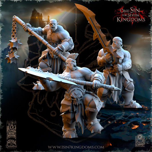 Black Orc Warrior with Great Weapon | The Beholder Miniatures | Compatible with D&D/AoS | Fantasy | Tabletop RPG