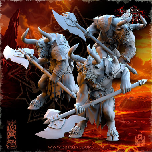 Realms of Mayhem Minotaur's with Two handed Axe | The Beholder Miniatures | Compatible with D&D/AoS | Fantasy | Tabletop RPG