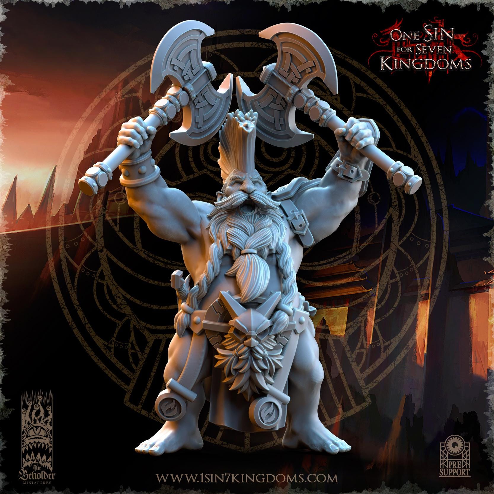 Dwarven Kingdoms Cleavers of Molten Core Command | The Beholder Miniatures | Compatible with D&D/AoS | Fantasy | Tabletop RPG