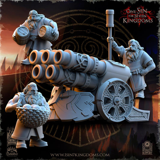 Dwarven Kingdoms Volcano Battery Cannon | The Beholder Miniatures | Compatible with D&D/AoS | Fantasy | Tabletop RPG