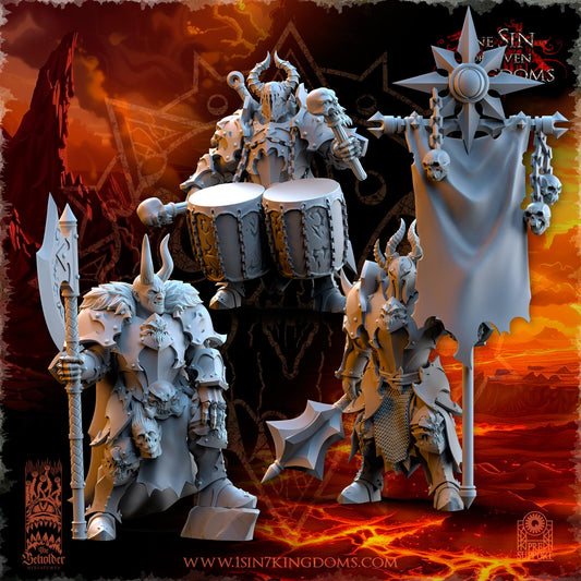 Realms of Mayhem Ascended Knight Command | The Beholder Miniatures | Compatible with D&D/AoS | Fantasy | Tabletop RPG