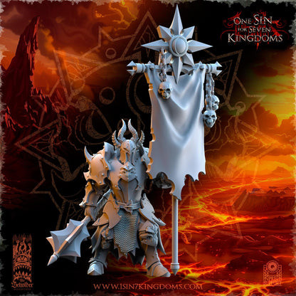 Realms of Mayhem Ascended Knight Command | The Beholder Miniatures | Compatible with D&D/AoS | Fantasy | Tabletop RPG
