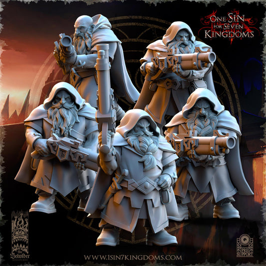 Dwarven Kingdoms Sharpshooters with Blunderbuss | The Beholder Miniatures | Compatible with D&D/AoS | Fantasy | Tabletop RPG