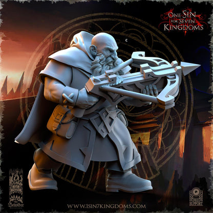 Dwarven Kingdoms Sharpshooters with Crossbow | The Beholder Miniatures | Compatible with D&D/AoS | Fantasy | Tabletop RPG