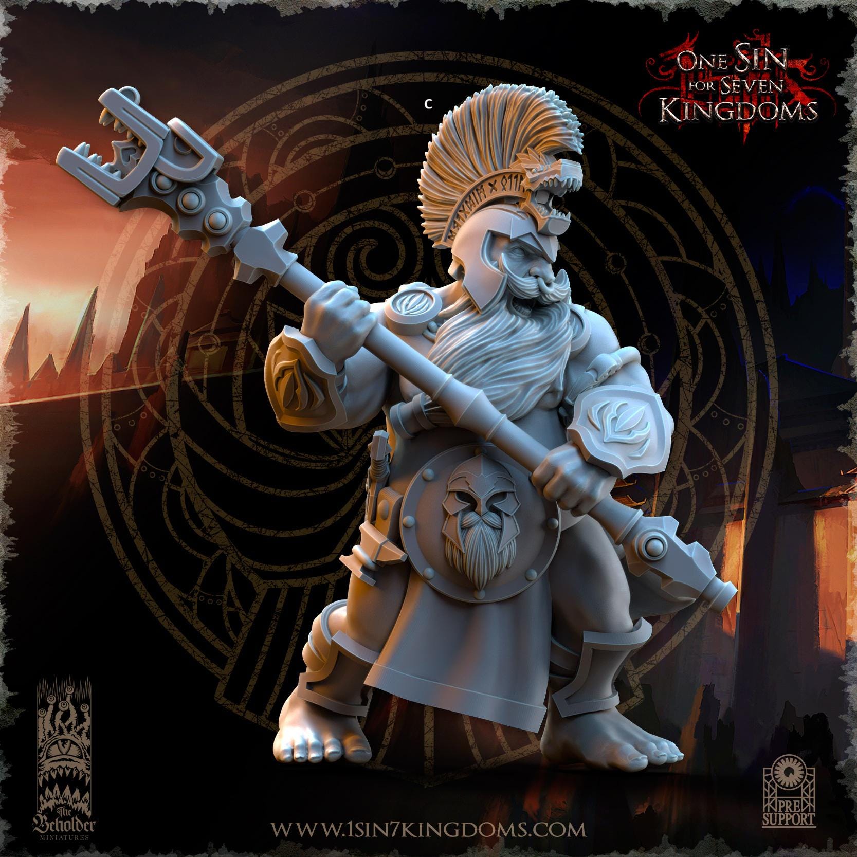 Dwarven Kingdoms Unterdrakes of Molten Core | The Beholder Miniatures | Compatible with D&D/AoS | Fantasy | Tabletop RPG