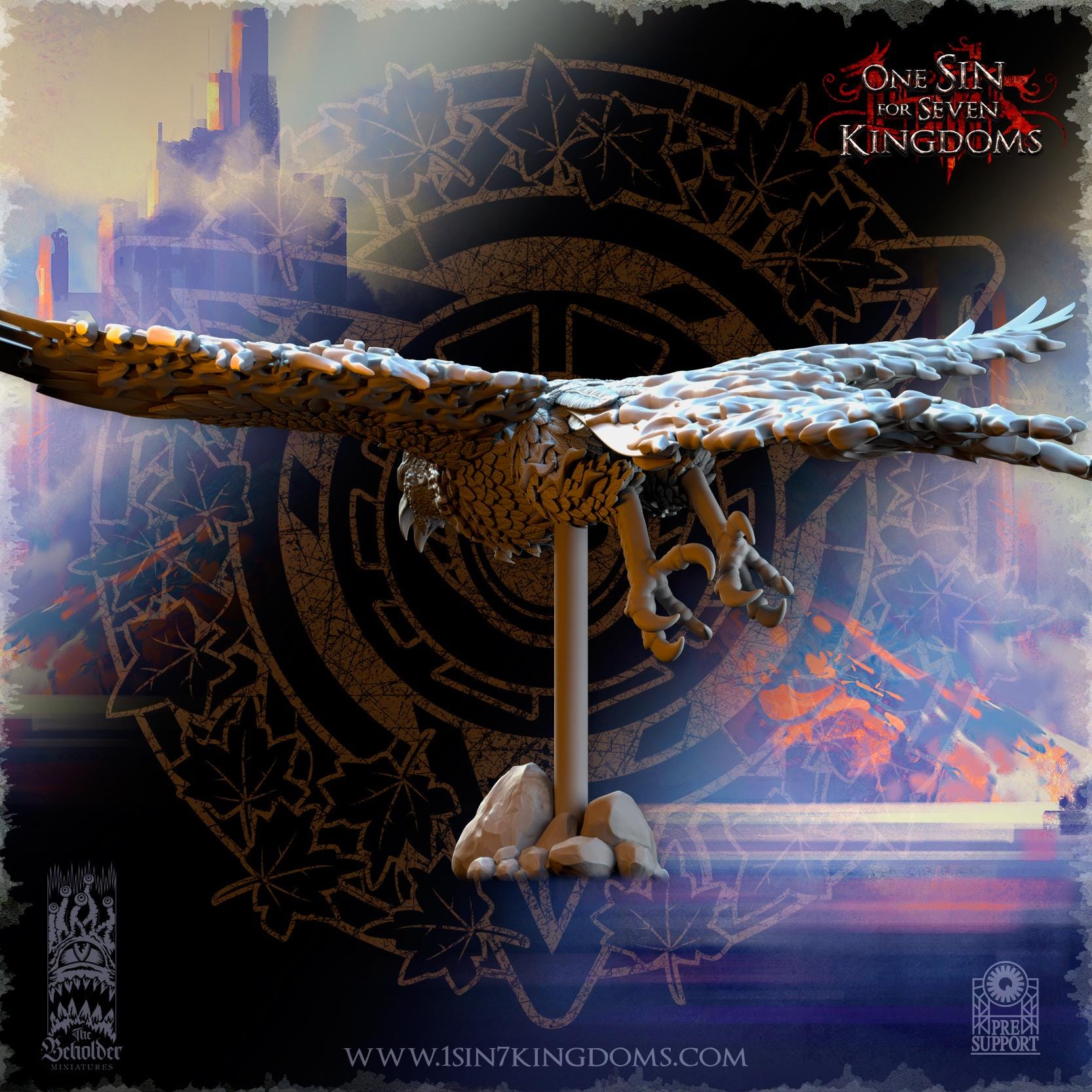SilverMoor Elf Searing Bird Lord Phoenix | The Beholder Miniatures | Compatible with D&D/AoS | Fantasy | Tabletop RPG