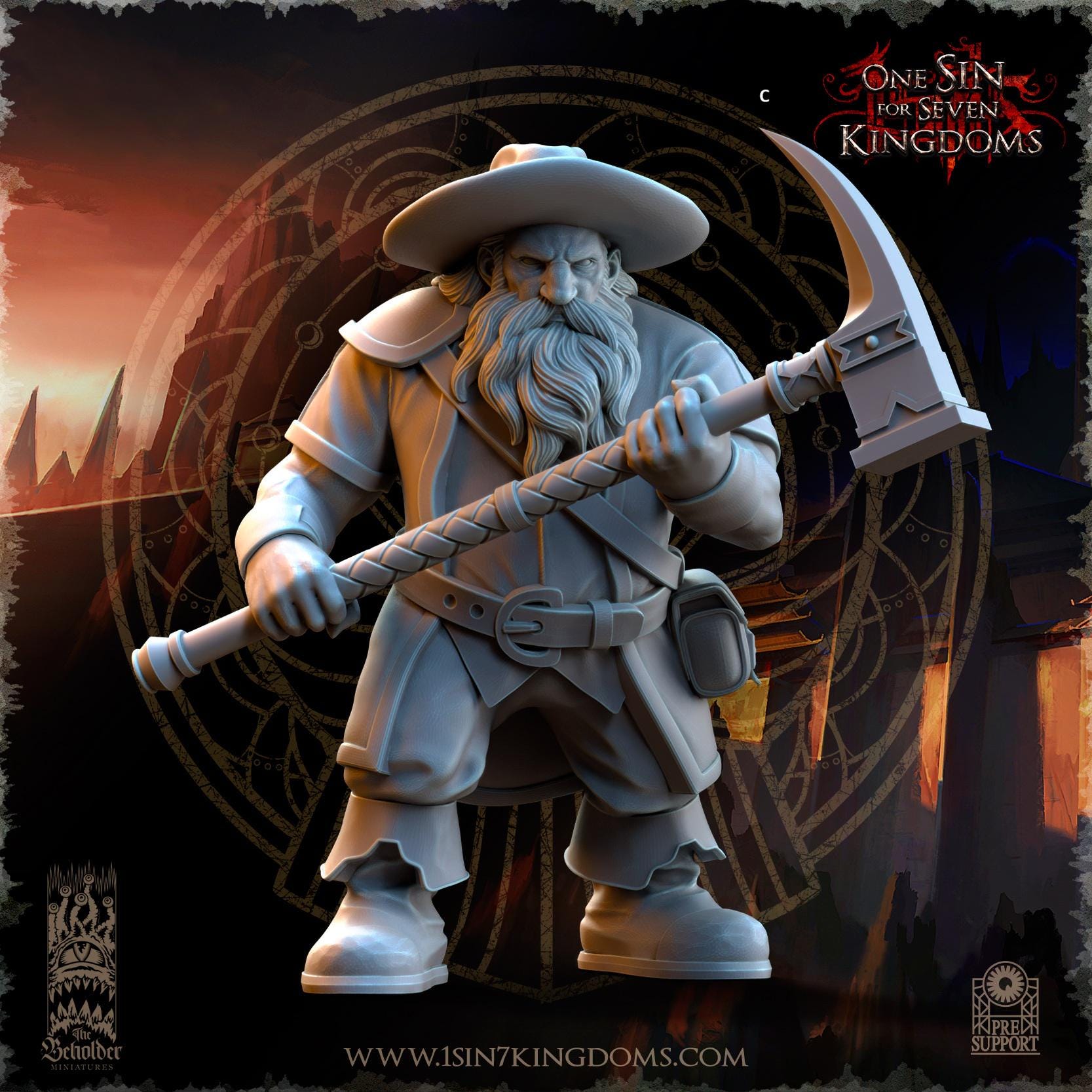 Dwarven Kingdoms Miners | The Beholder Miniatures | Compatible with D&D/AoS | Fantasy | Tabletop RPG