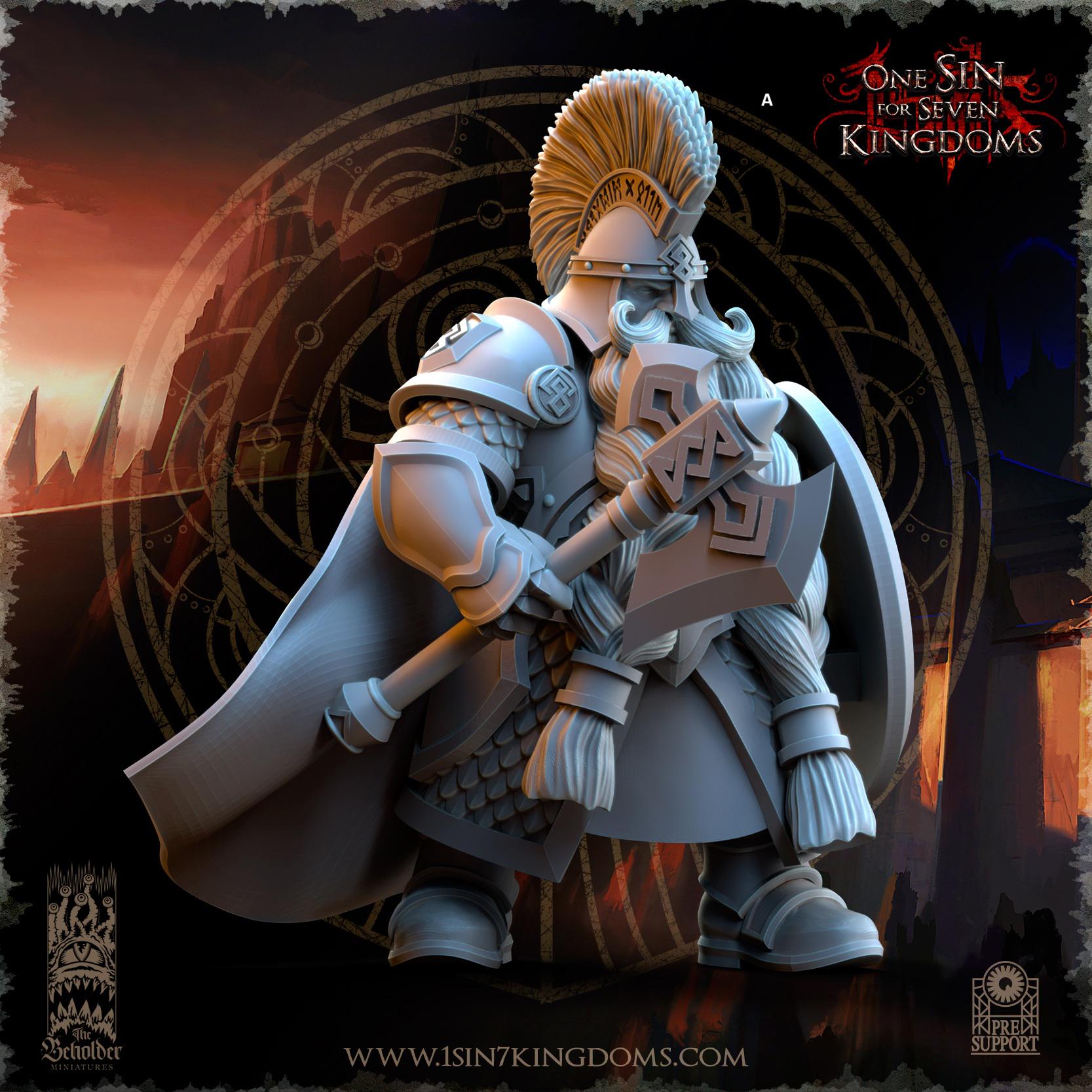 Dwarven Kingdoms Highborn Warriors with Axe and Shield | The Beholder Miniatures | Compatible with D&D/AoS | Fantasy | Tabletop RPG