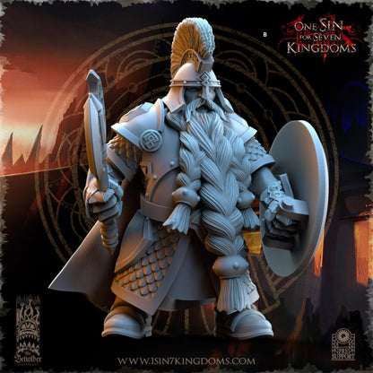Dwarven Kingdoms Highborn Warriors with Axe and Shield | The Beholder Miniatures | Compatible with D&D/AoS | Fantasy | Tabletop RPG