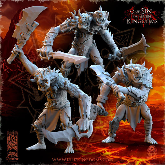 Realms of Mayhem Trolls with Cleavers | The Beholder Miniatures | Compatible with D&D/AoS | Fantasy | Tabletop RPG