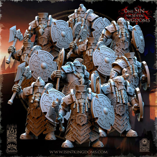 Dwarven Kingdoms Ironhead Warriors | The Beholder Miniatures | Compatible with D&D/AoS | Fantasy | Tabletop RPG