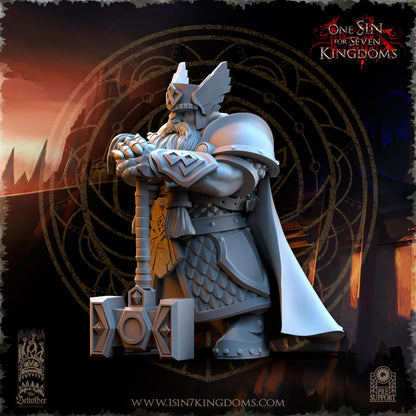 Dwarven Kingdoms Hammer Brothers Command Group | The Beholder Miniatures | Compatible with D&D/AoS | Fantasy | Tabletop RPG