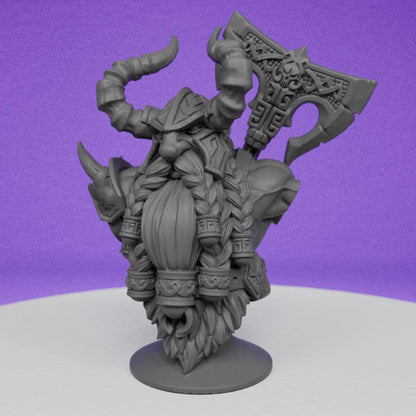Dwarf Berserker Male Bust | Artisan Guild | Compatible with D&D/AoS | Fantasy