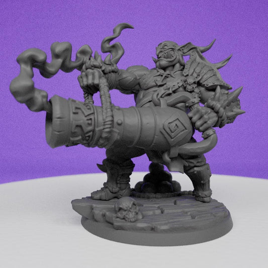 Ogre Gunner Gronk Boomshot | Artisan Guild Miniatures | Compatible with D&D/AoS | Fantasy | Tabletop RPG