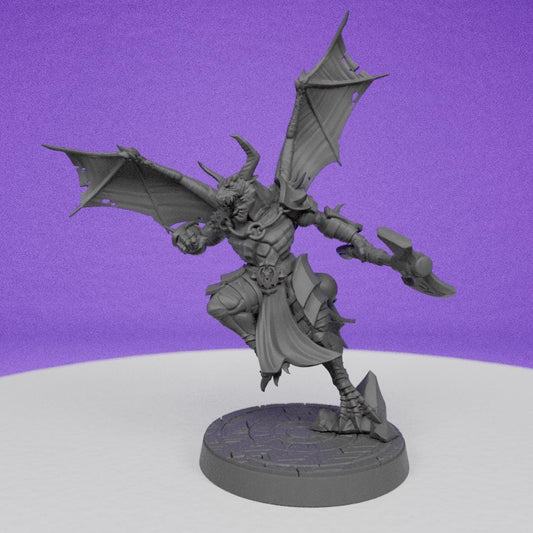 Dragon Born Barbarian Charging | CastnPlay Miniatures | Compatible with D&D/AoS | Fantasy | Tabletop RPG