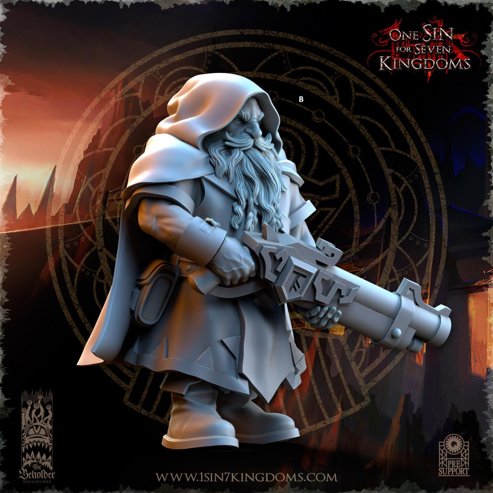 Dwarven Kingdoms Sharpshooters with Blunderbuss | The Beholder Miniatures | Compatible with D&D/AoS | Fantasy | Tabletop RPG