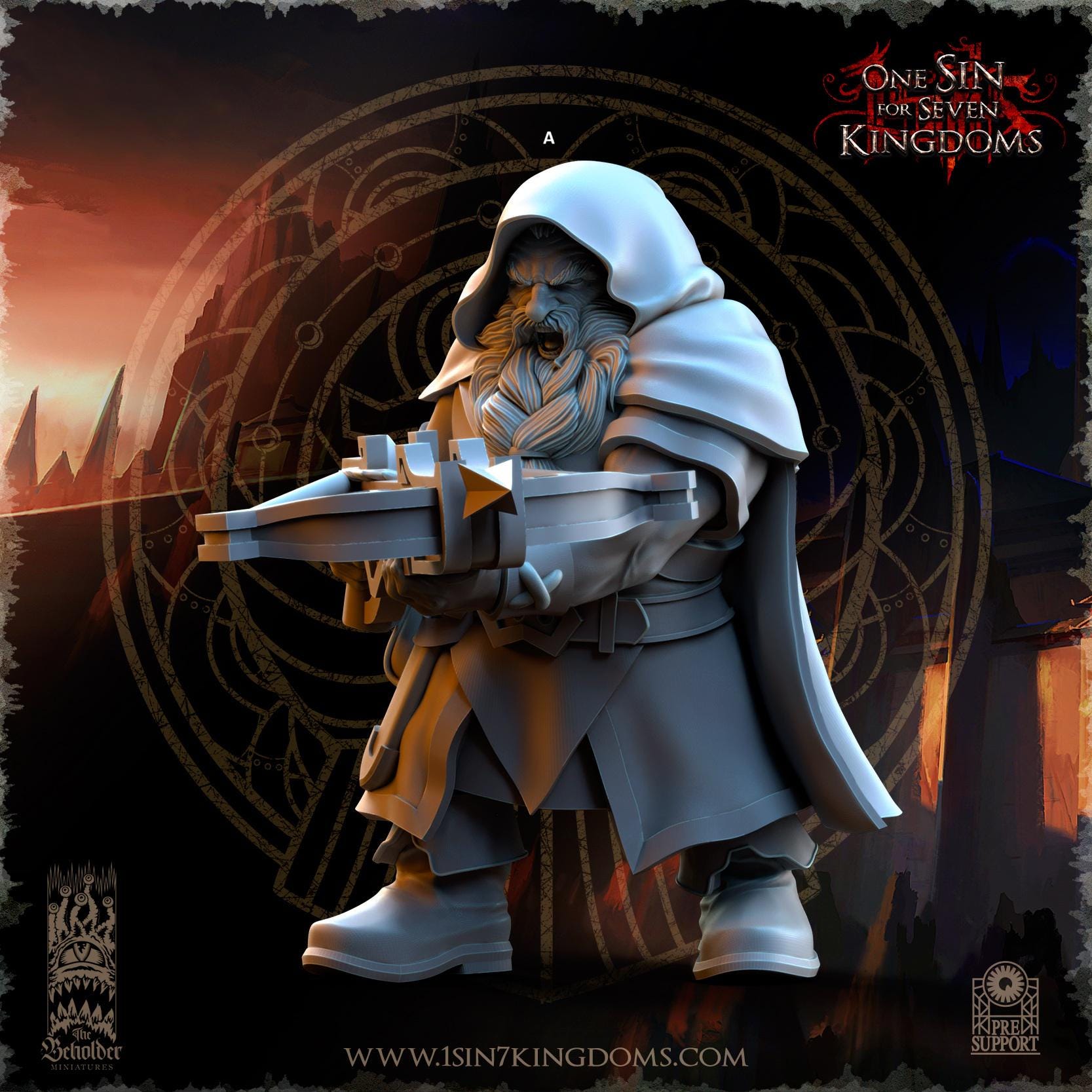 Dwarven Kingdoms Sharpshooters with Crossbow | The Beholder Miniatures | Compatible with D&D/AoS | Fantasy | Tabletop RPG