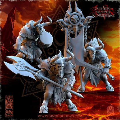 Realms of Mayhem Minotaur's Command | The Beholder Miniatures | Compatible with D&D/AoS | Fantasy | Tabletop RPG