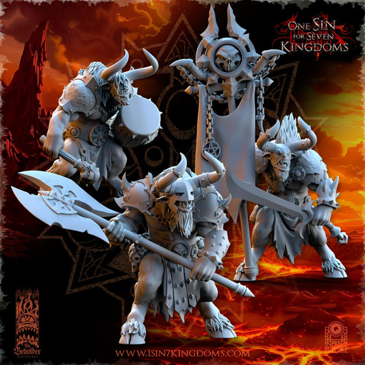Realms of Mayhem Minotaur's Command | The Beholder Miniatures | Compatible with D&D/AoS | Fantasy | Tabletop RPG