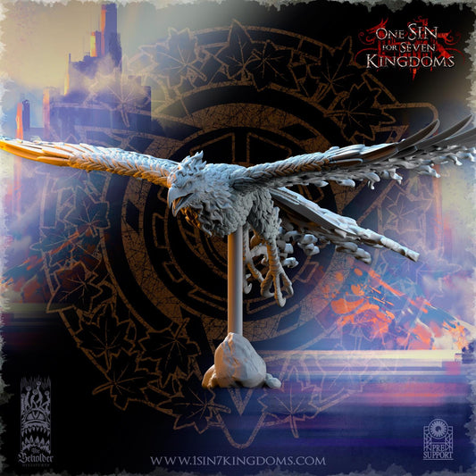SilverMoor Elf Searing Bird Lord Phoenix | The Beholder Miniatures | Compatible with D&D/AoS | Fantasy | Tabletop RPG
