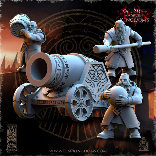 Dwarven Kingdoms Thunder Cannon | The Beholder Miniatures | Compatible with D&D/AoS | Fantasy | Tabletop RPG