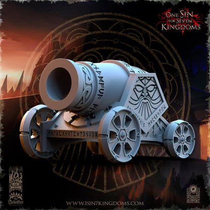 Dwarven Kingdoms Thunder Cannon | The Beholder Miniatures | Compatible with D&D/AoS | Fantasy | Tabletop RPG