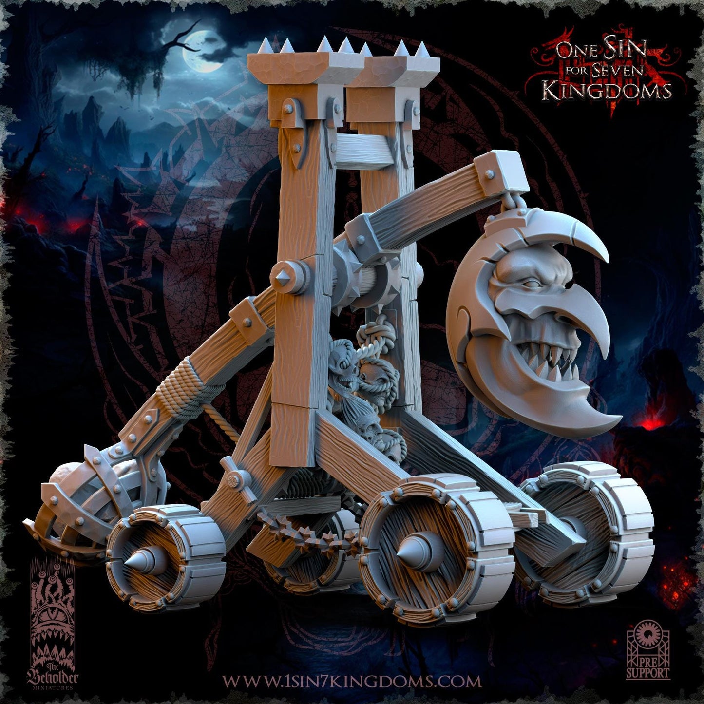 Black Horde Goblin Trebuchet | The Beholder Miniatures | Compatible with D&D/AoS | Fantasy | Tabletop RPG