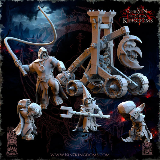 Black Horde Goblin Trebuchet | The Beholder Miniatures | Compatible with D&D/AoS | Fantasy | Tabletop RPG