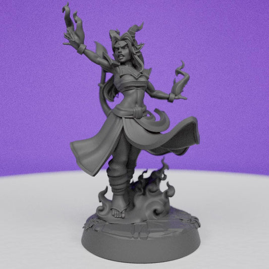 Tiefling Sorcerer Spellslinger | CastnPlay Miniatures | Compatible with D&D/AoS | Fantasy | Tabletop RPG