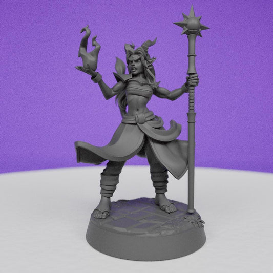 Tiefling Sorcerer Stance | CastnPlay Miniatures | Compatible with D&D/AoS | Fantasy | Tabletop RPG