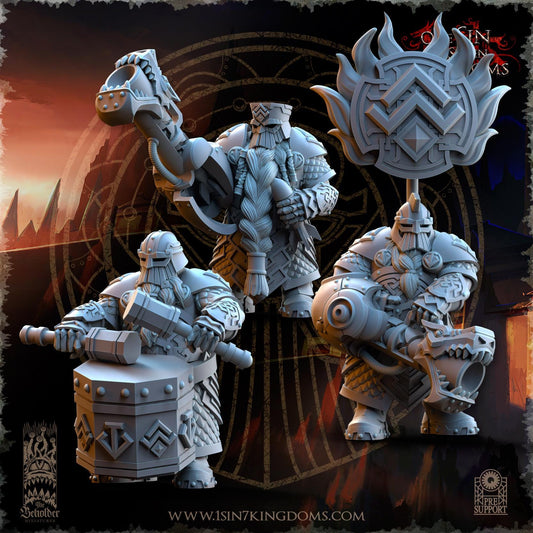 Dwarven Kingdoms Snap Dragon Command Unit | The Beholder Miniatures | Compatible with D&D/AoS | Fantasy | Tabletop RPG