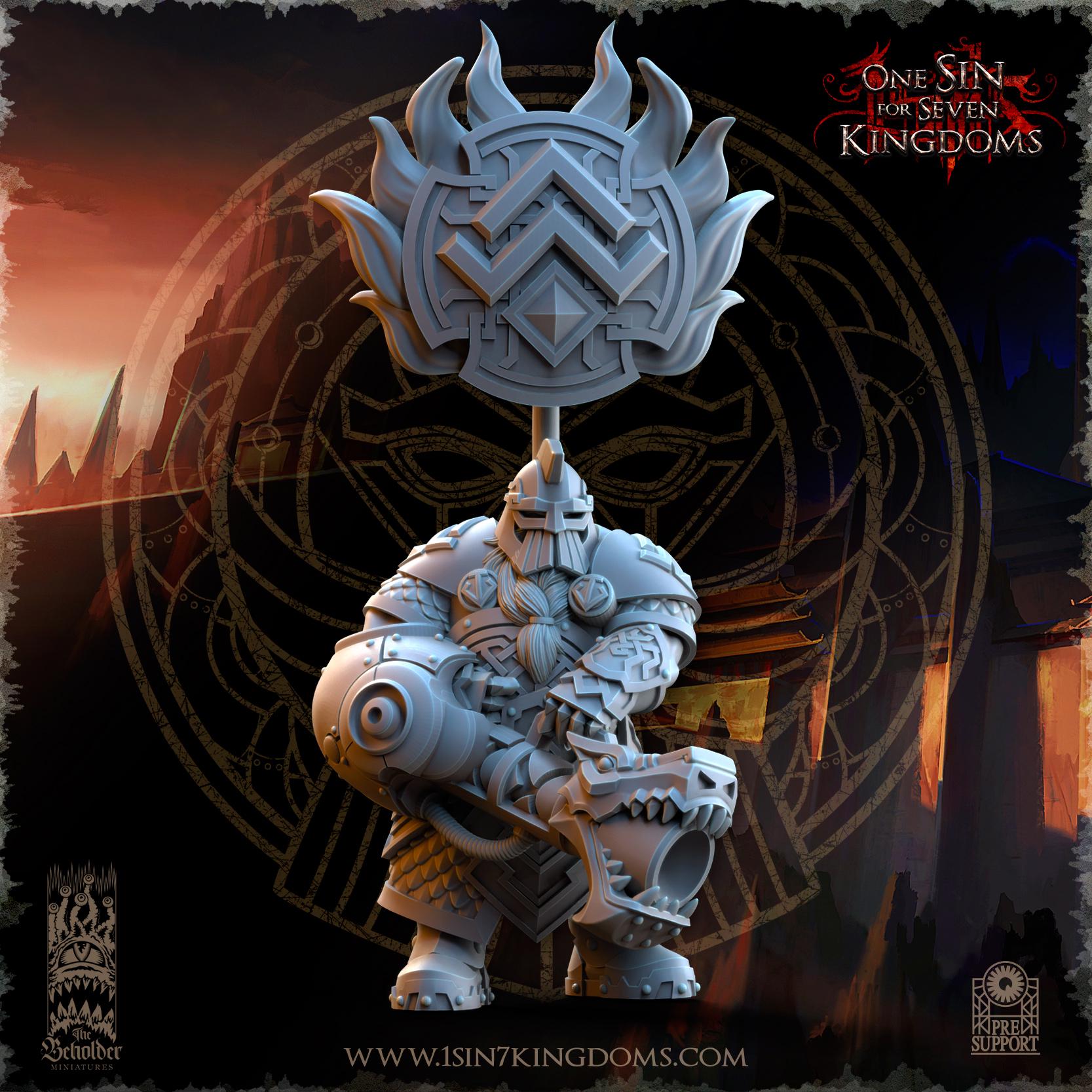 Dwarven Kingdoms Snap Dragon Command Unit | The Beholder Miniatures | Compatible with D&D/AoS | Fantasy | Tabletop RPG