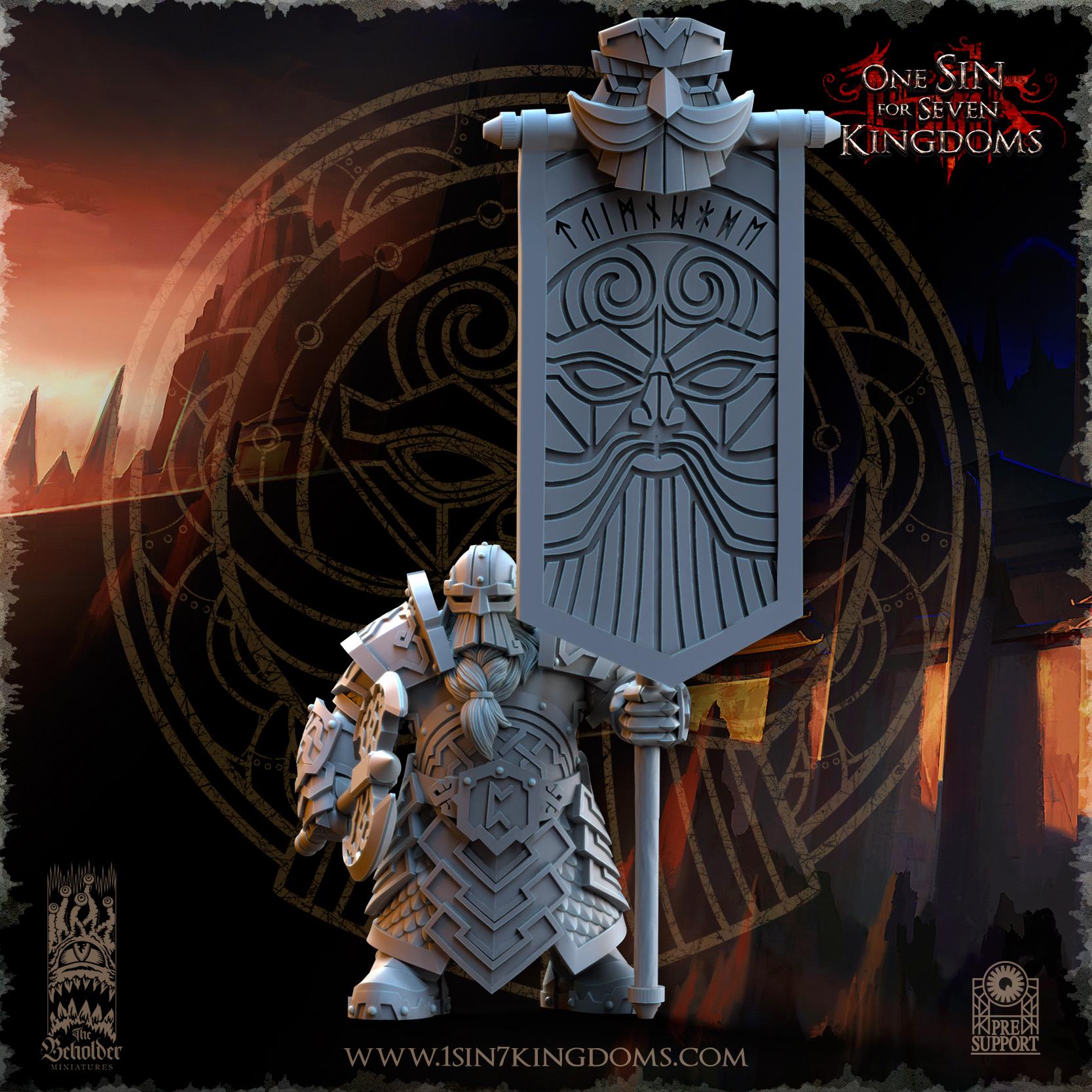Dwarven Kingdoms Iron Heads Command Unit | The Beholder Miniatures | Compatible with D&D/AoS | Fantasy | Tabletop RPG