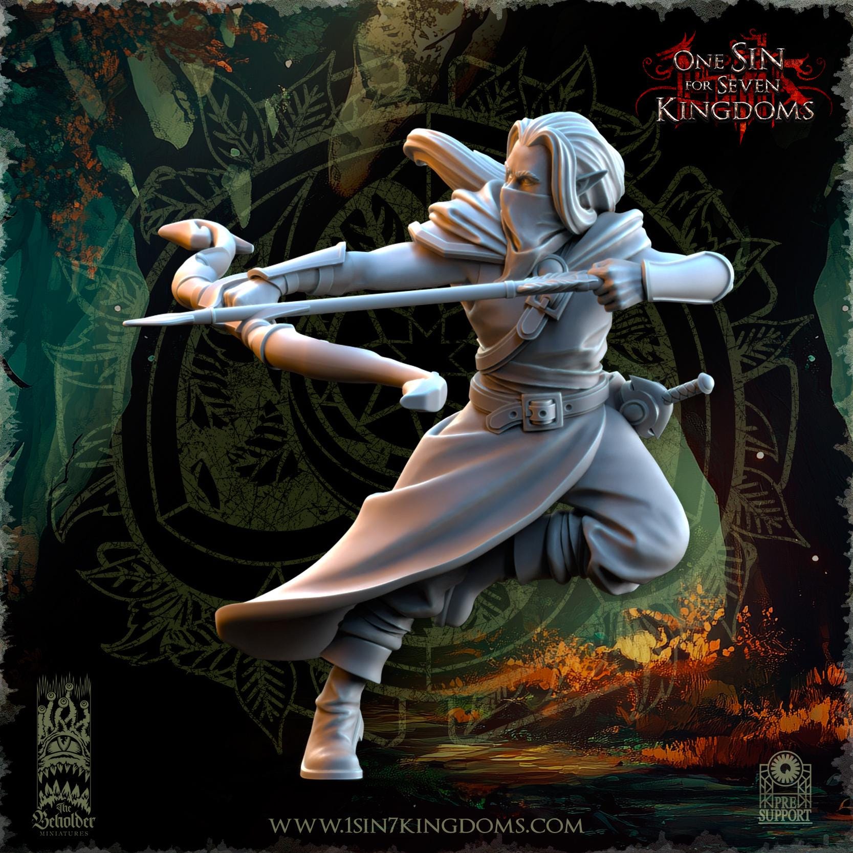 Evergreen Elves Shadow Stalkers Set | The Beholder Miniatures | Compatible with D&D/AoS | Fantasy | Tabletop RPG