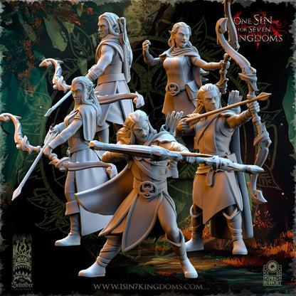 Evergreen Elf Rangers Set | The Beholder Miniatures | Compatible with D&D/AoS | Fantasy | Tabletop RPG